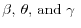 \beta \mbox{, }\theta \mbox{, and }\gamma \mbox{ }