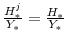 \frac{H^{j}_{\ast}}{Y_{\ast}}=\frac{H_{\ast}}{Y_{\ast}}