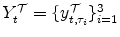  Y_t^{\cal T}=\{y^{\cal T}_{t,\tau_i}\}_{i=1}^{3}