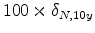  100 \times \delta_{N,10y}