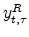 y^R_{t,\tau}