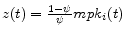 z(t) = \frac{1-\psi}{\psi} mpk_{i}(t)