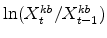  % \ln(X^{kb}_{t}/X^{kb}_{t-1})