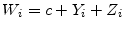 \displaystyle \ensuremath{W_{i}}= c+\ensuremath{Y}_i+\ensuremath{Z}_i 