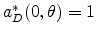  % a_{D}^{\ast }(0,\theta )=1