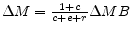 \Delta M=\frac{1+c}{c+e+r}\Delta MB