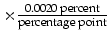  \times \frac{0.0020\text{ percent}}{\text{percentage point}}