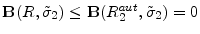  \mathbf{B}(R,\tilde{\sigma}_{2})\leq \mathbf{B}(R_{2}^{aut},\tilde{\sigma}_{2})=0