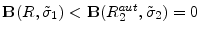  \mathbf{B}(R,\tilde{\sigma}_{1})<\mathbf{B}(R_{2}^{aut},\tilde{\sigma}_{2})=0