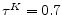  \tau^K=0.7