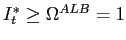 $ I_{t}^{\ast}\geq\Omega^{ALB}=1$