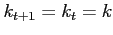 $k_{t+1}=k_t=k$