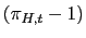 $\displaystyle (\pi_{H,t}-1)$
