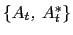 $ \left\{ A_{t}\emph{,\ }A_{t}^{\ast}\right\} $