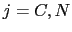 $ j=C,N$