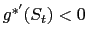 $ g^{\ast^{\prime}}(S_{t})<0$