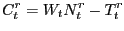 $\displaystyle C_{t}^{r}=W_{t}N_{t}^{r}-T_{t}^{r}$