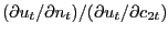$ (\partial u_{t}/\partial n_{t})/(\partial u_{t}/\partial c_{2t})$