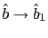 $ \hat{b}\rightarrow\hat{b}_{1}$