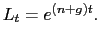 $ L_{t}=e^{(n+g)t}.$
