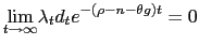 $\displaystyle \underset{t\rightarrow\infty}{\lim}\lambda_{t}d_{t}e^{-\left( \rho-n-\theta g\right) t}=0$