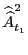 $\displaystyle \widehat{\widehat{A}}_{t_{1}}^{2}$