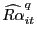 $\displaystyle \widehat{R\alpha}_{it}^{q}$