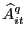 $\displaystyle \widehat{A}_{it}^{q}$
