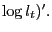 $ \log l_{t})^{\prime}.$