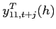 $\displaystyle y_{11,t+j}^{T}(h)$