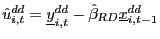 $ \hat{u}_{i,t}^{dd}=\underline{y}_{i,t}^{dd} -\hat{\beta}_{RD}\underline{x}_{i,t-1}^{dd}$