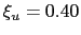 $ \xi_{u}=0.40$