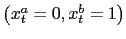 $ \left ( x_{t}^{a}=0,x_{t}^{b}=1\right ) $