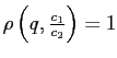 $ \rho\left( q,\frac{c_{1}}{c_{2}}\right) =1$