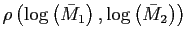 $ \rho\left( \log\left( \bar{M}_{1}\right) ,\log\left( \bar{M}_{2}\right) \right) $