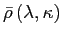 $ \bar{\rho }\left( \lambda,\kappa\right) $