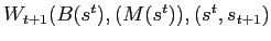 $ W_{t+1} (B(s^{t}),(M(s^{t})),(s^{t},s_{t+1})$