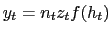 $y_t = n_t z_t f(h_t)$