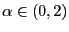 $ \alpha\in (0,2)$