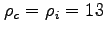 $\rho_c=\rho_i = 13$