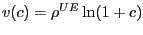 $ v(c)=\rho^{UE}\ln(1+c)$