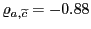 $ \varrho_{a,\widetilde{c}} = -0.88$