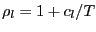 $ \rho_{l}=1+c_{l}/T$