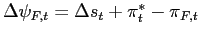 $ \Delta \psi _{F,t}=\Delta s_{t}+\pi _{t}^{\ast }-\pi _{F,t}$