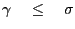 $ \gamma\quad \le\quad\sigma$