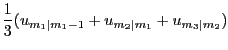 $\displaystyle \frac{1}{3}(u_{m_{1}\vert m_{1}-1} + u_{m_{2}\vert m_{1}} + u_{m_{3}\vert m_{2}}) $