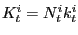 $ K_{t}^{i} =N_{t}^{i}k_{t}^{i}$