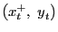$ \left( x^{+}_{t}{,\ y}_{t}\right) $