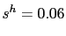 $\displaystyle s^{h}=0.06$