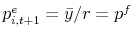  p^{e}_{i,t+1}=\bar{y}/r=p^f